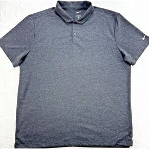 Nike Golf‎ Dri-Fit Shirt Mens XL Charcoal and Black Striped Standard Fit